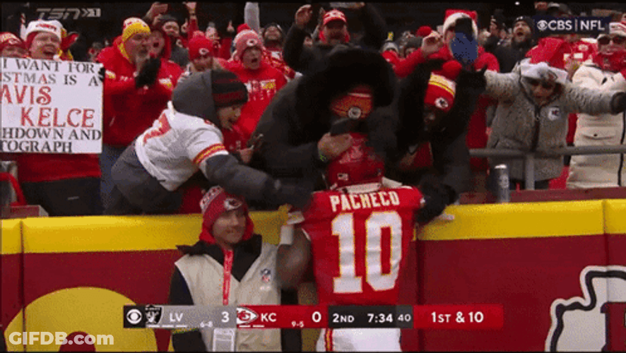 Isiah Pacheco Interacts With Fans GIF