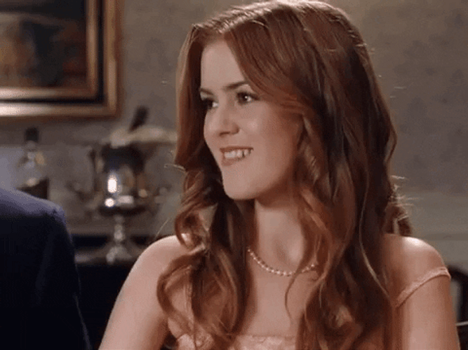 Isla Fisher Flirting Reaction GIF