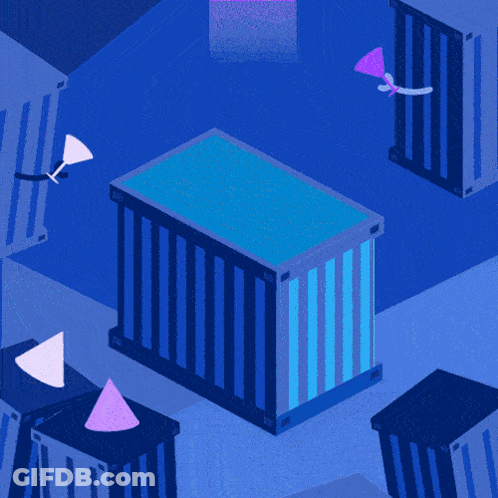 Isometric Cage With Purple Light GIF