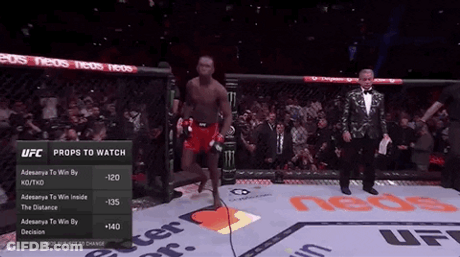 Israel Adesanya Moving Around The Ring GIF