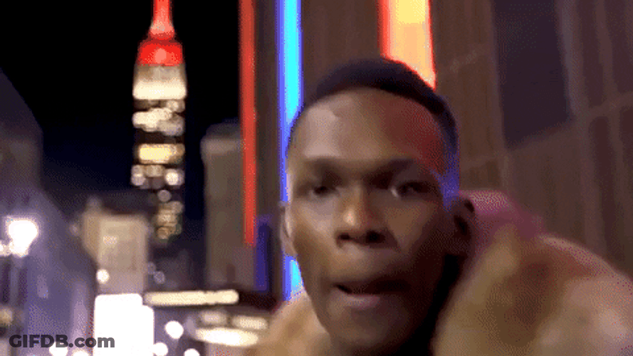 Israel Adesanya Punching Camera GIF