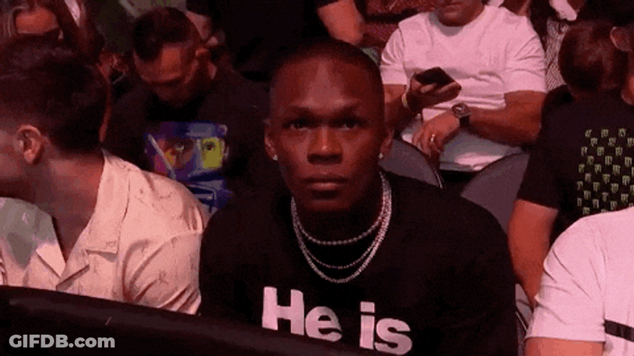 Israel Adesanya Sitting In The Audience GIF