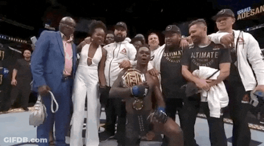 Israel Adesanya Taking Photo With Team GIF