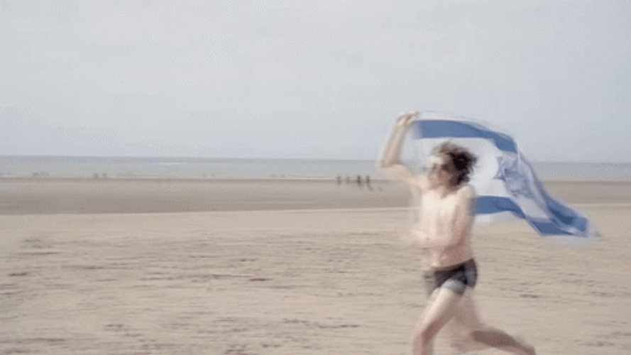 Israel Man Waving Flag GIF