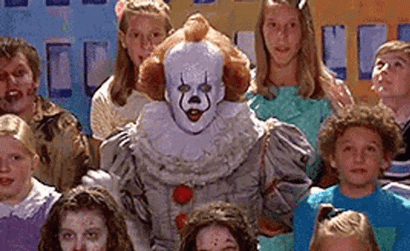It Catching A Balloon With Other Kids GIF