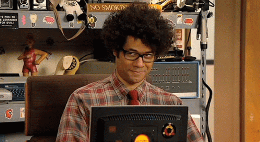 It Crowd Maurice Happy Working GIF