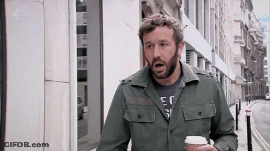 It Crowd Roy With Coffee Panicked GIF