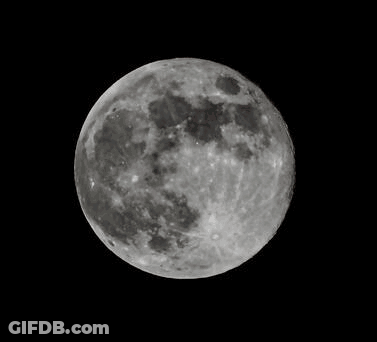 It Is A Black And White Photo Of A Full Moon . GIF