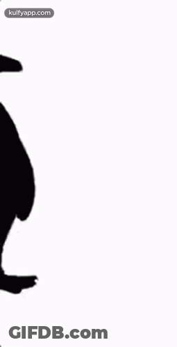 It Is A Silhouette Of A Penguin On A White Background . GIF