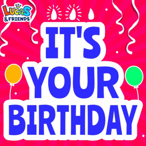 It Is Your Birthday Blue Text Animation GIF