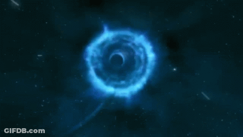It Looks Like A Black Hole In The Middle Of A Star . GIF