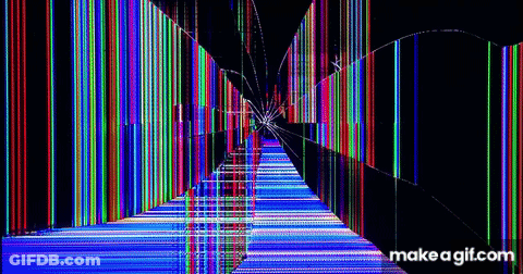 It Looks Like A Broken Screen With A Lot Of Lines Coming Out Of It . GIF