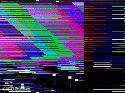 It Looks Like A Glitch Screen With A Rainbow Of Colors GIF