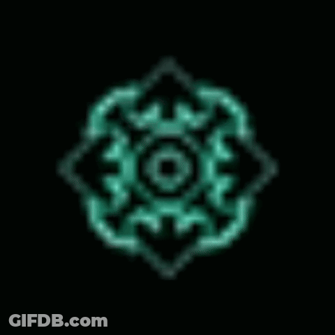 It Looks Like A Glowing Circle With Arrows In It . GIF