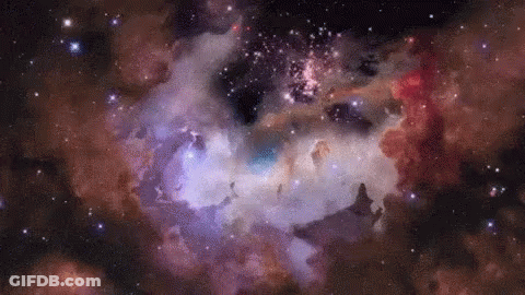 Painting Of Galaxy With Many Stars GIF