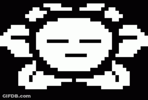 It Looks Like A Pixel Art Of A Skull With Wings And A Sad Face . GIF