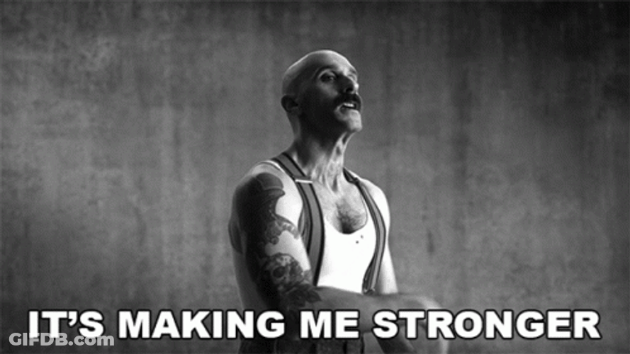 It Makes Me Strong Bald Guy Flexing GIF