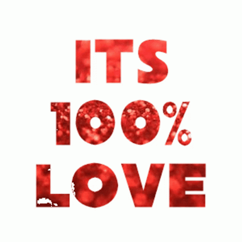 It's 100 Percent Love Logo GIF