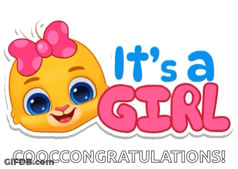 It's A Girl Smiley Face GIF