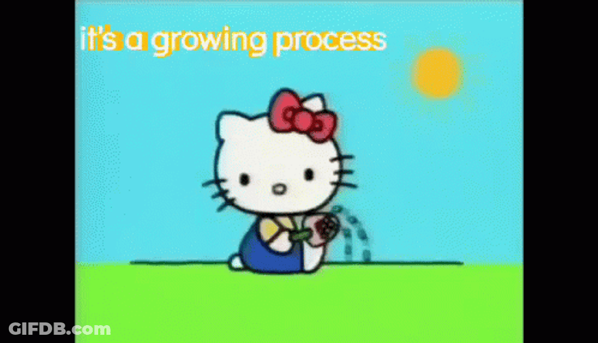 It's A Growing Process Hello Kitty GIF