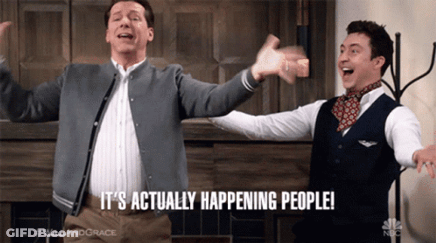 It's Actually Happening People Will And Grace Gay GIF