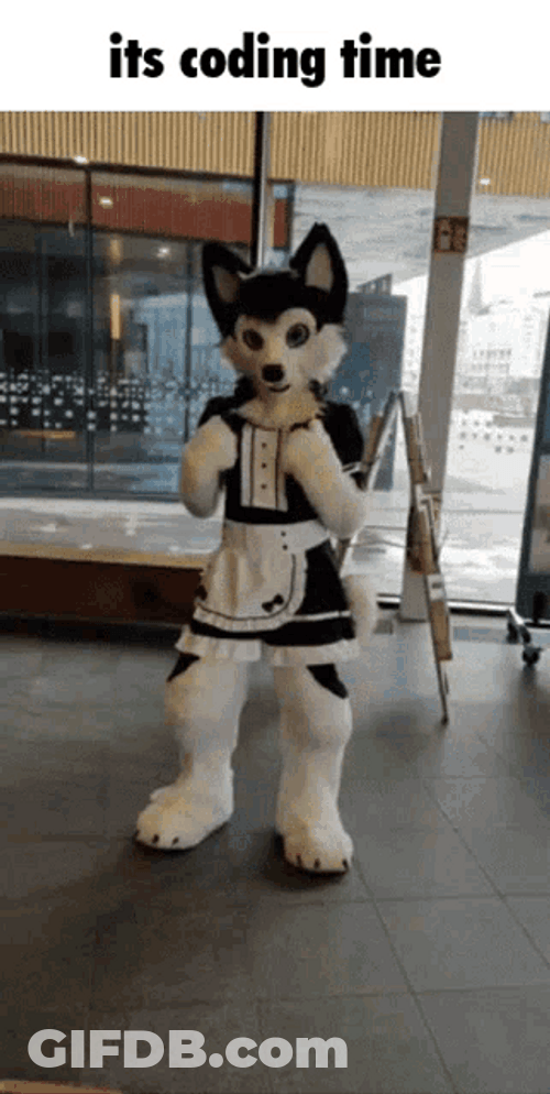 It's Coding Time Husky Mascot GIF