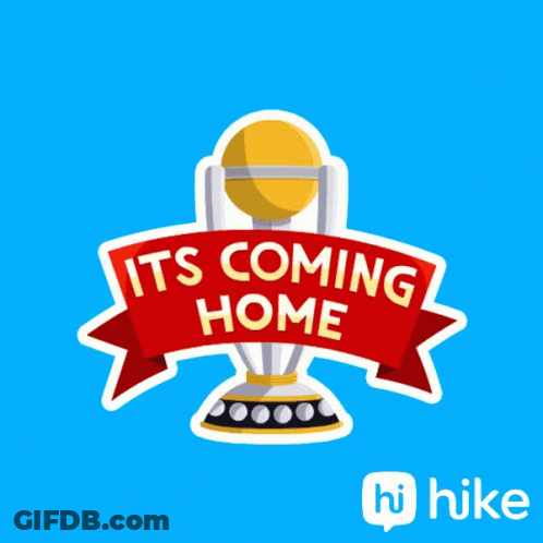 It's Coming Home Sticker On Blue Background GIF
