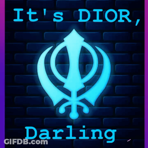 It's Dior Darling Poster With Khanda Symbol GIF