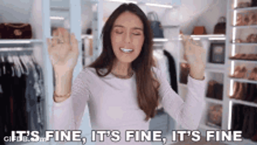 It's Fine It's Fine Model Waiving Hand GIF