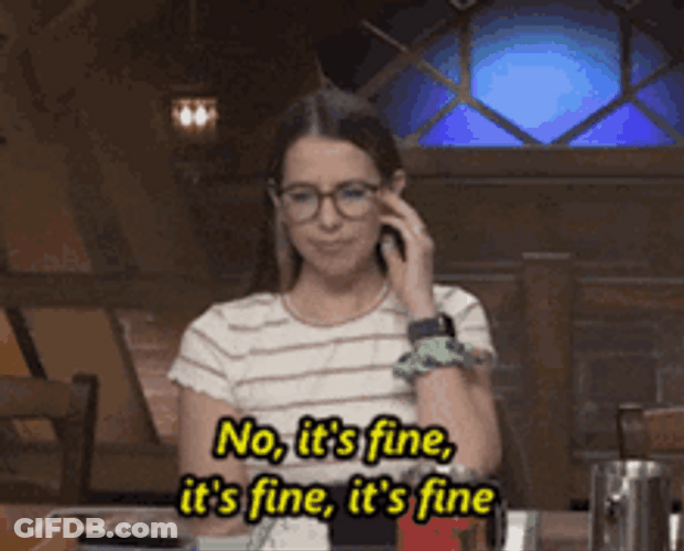 It's Fine Shy Nerdy Lady GIF