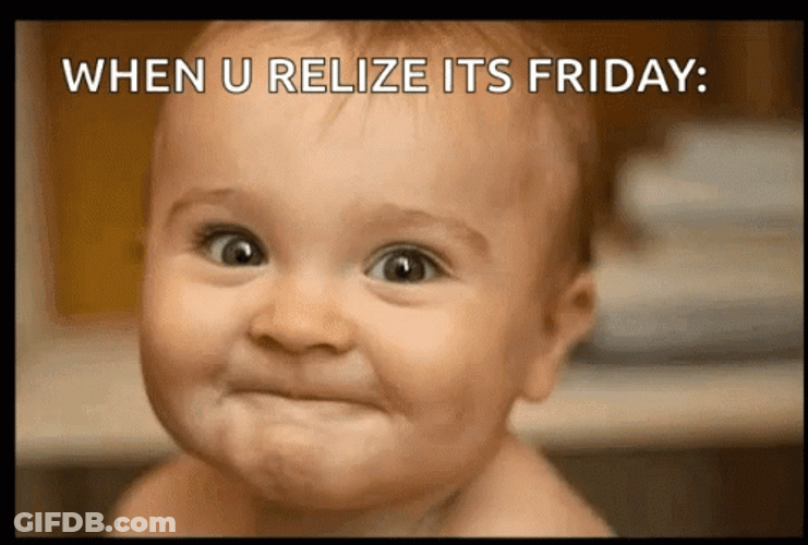 It's Friday Cute Baby Eyebrow Twitch GIF