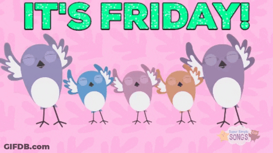 It's Friday Dance Birds Family GIF