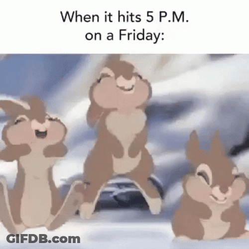 It's Friday Happy Jumping Bunnies GIF