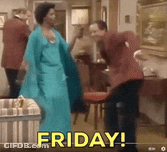 It's Friday Vintage Couple Boogie Dancing GIF