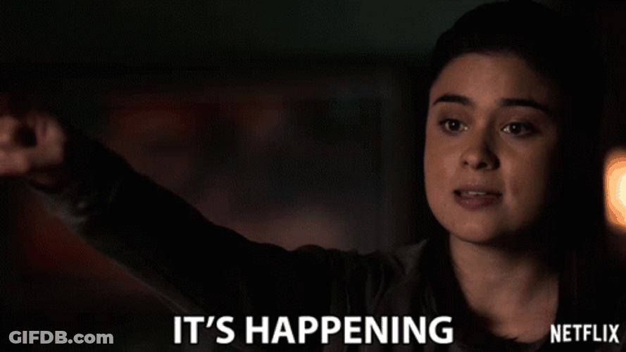 It's Happening Devery Jacobs Pointing Look GIF