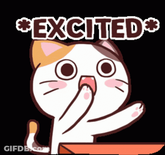 It's Happening Excites Cat Table Slapping GIF