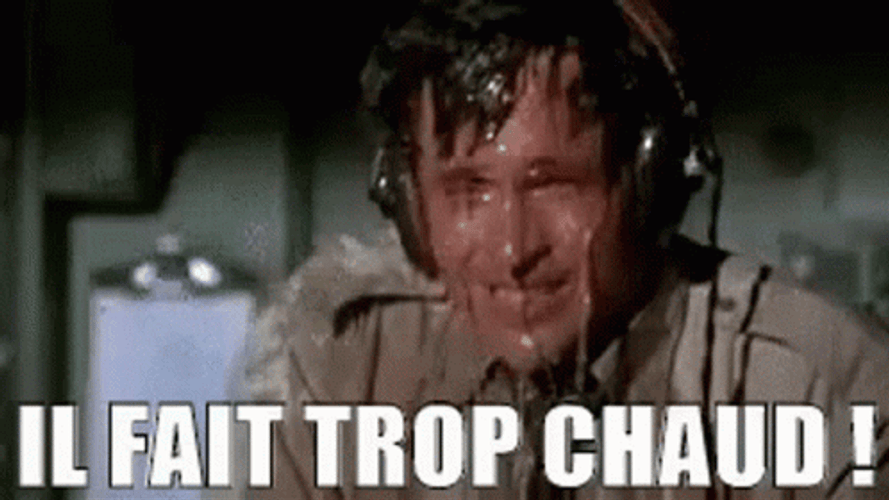 It's Hot Meme Airplane Ted Strike Sweating GIF