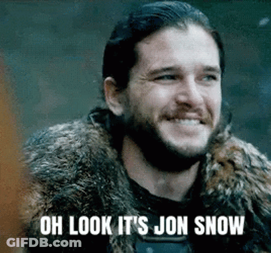 It's Jon Snow In Snow Meme GIF