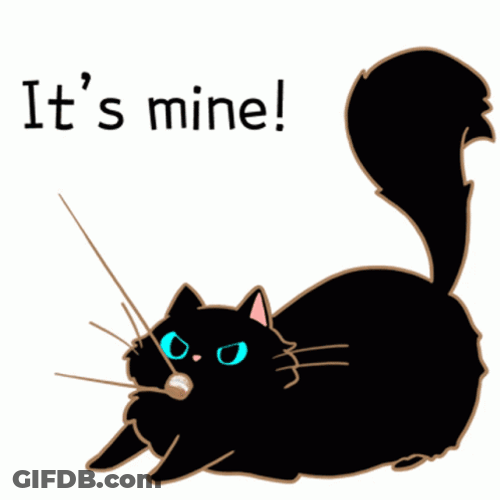 It's Mine Black Cat Cartoon GIF