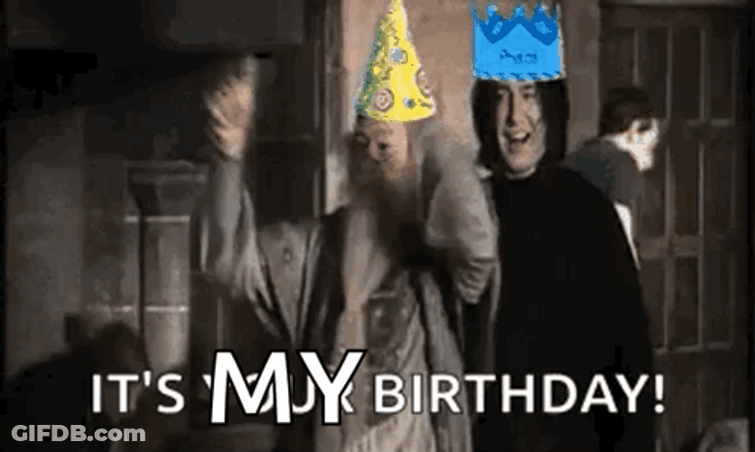 It's My Birthday Dumbledore Snape Dancing GIF