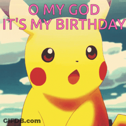 It's My Birthday Pikachu Pokemon GIF