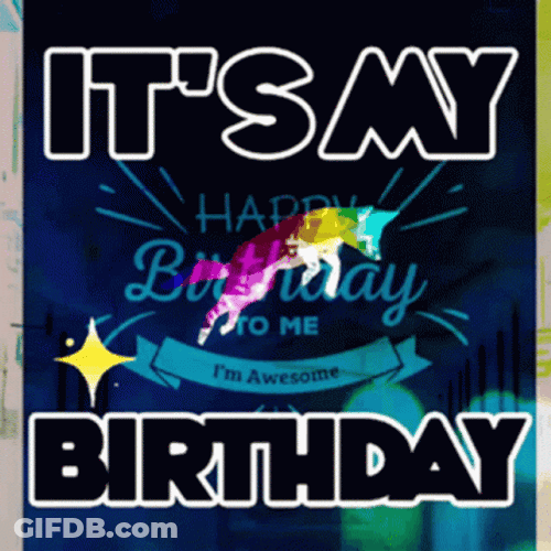 It's My Birthday Sparkling Star Mobile Art GIF