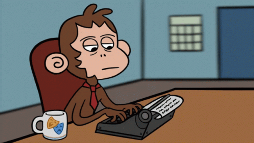 It's Only Wednesday Monkey Typing Half Sleepy GIF