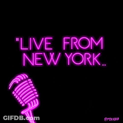 It's Saturday Live From New York Purple Text GIF
