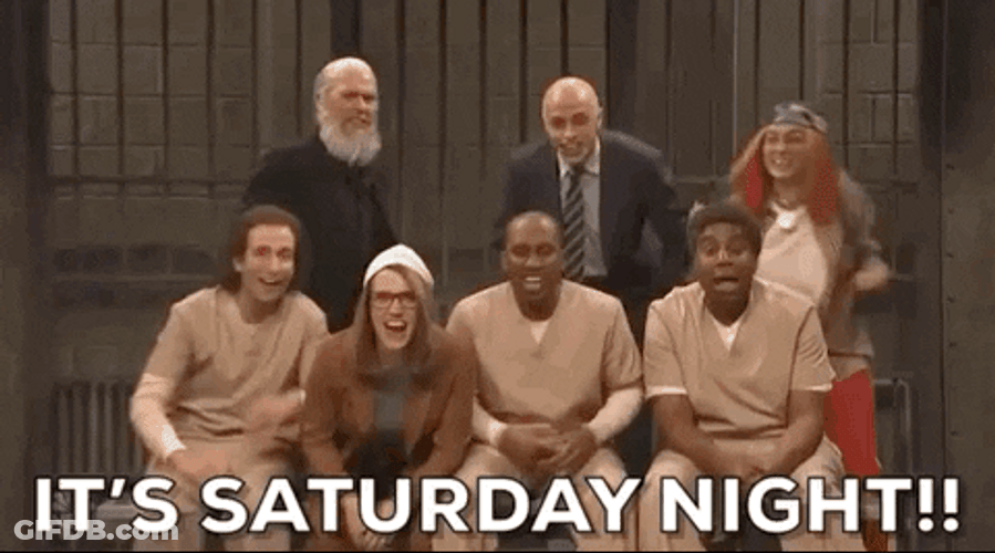 It's Saturday Night Happy People Reaction GIF