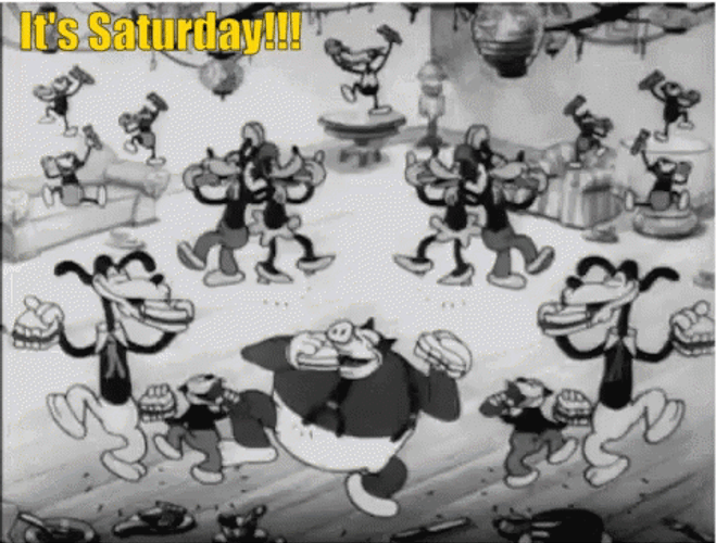 It's Saturday The Whoopee Party Black And White GIF