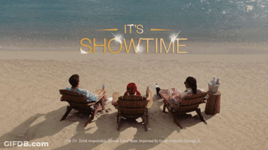 It's Showtime Beach Cheers GIF