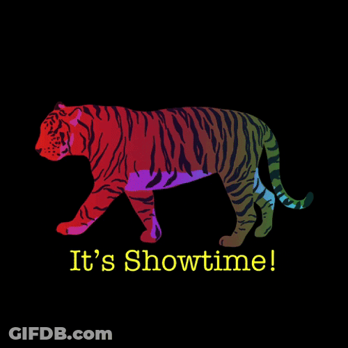 It's Showtime Tiger Changing Hue GIF