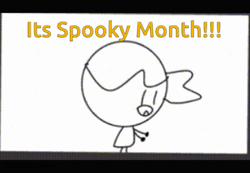It's Spooky Month Sign With Cartoon Character GIF