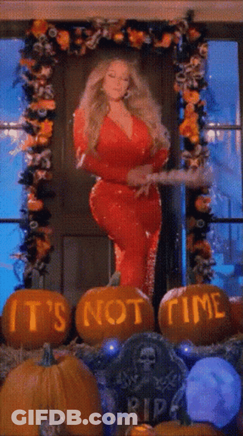 It's Time Mariah Carey Smashing Pumpkin GIF